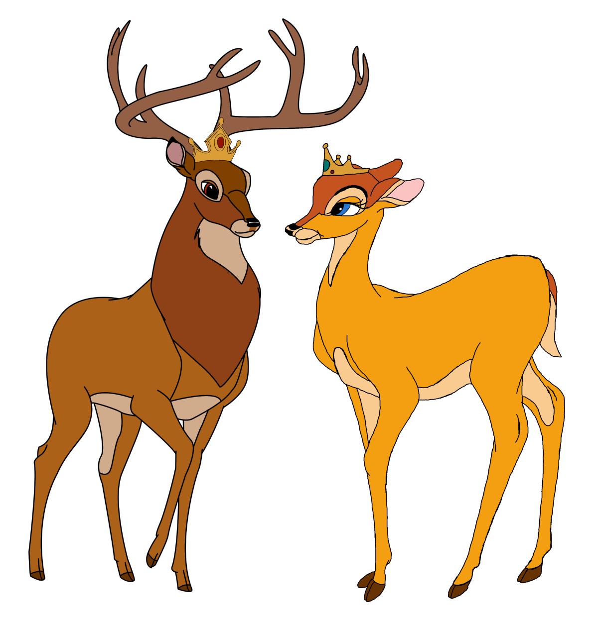 Косуля и олень