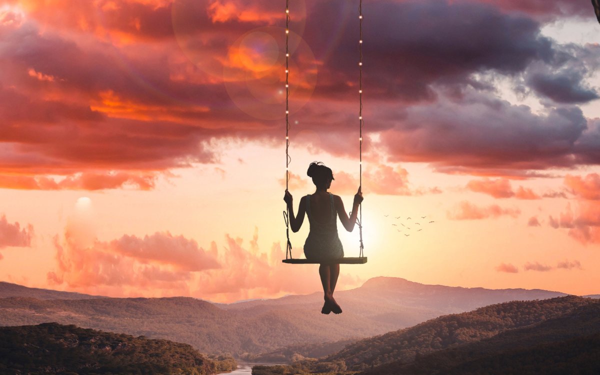 Картинки на рабочий стол силуэт девушки