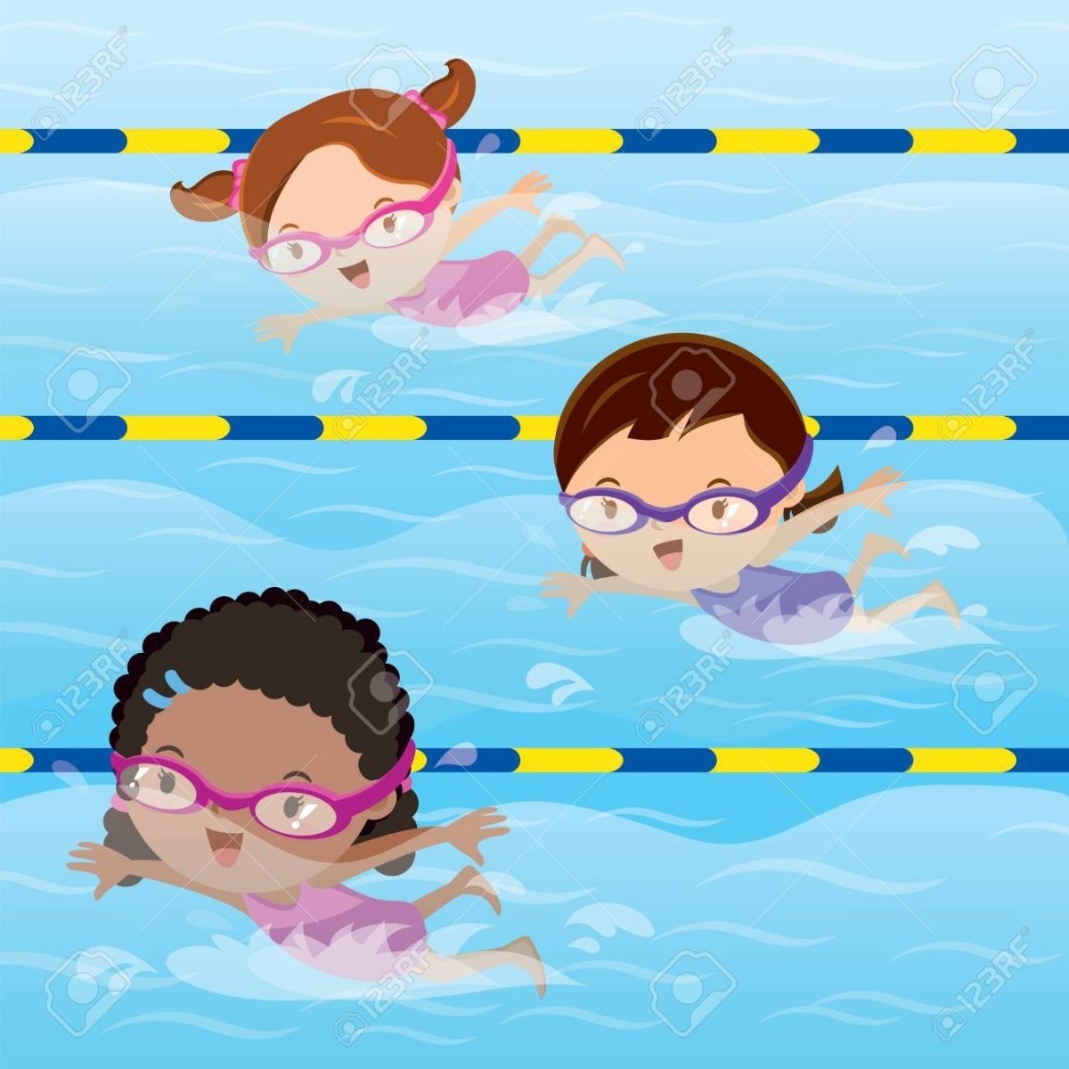 Девочка плавает картинка