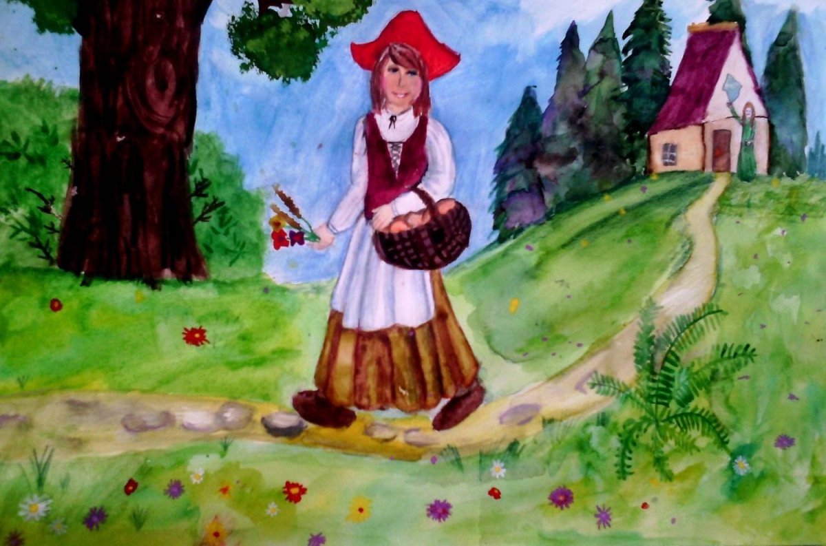 Рисование красная шапочка