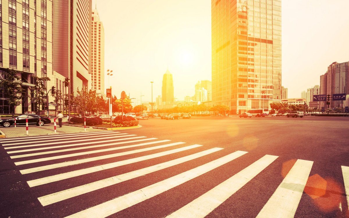 Нью Йорк улицы небоскребы закат дорога