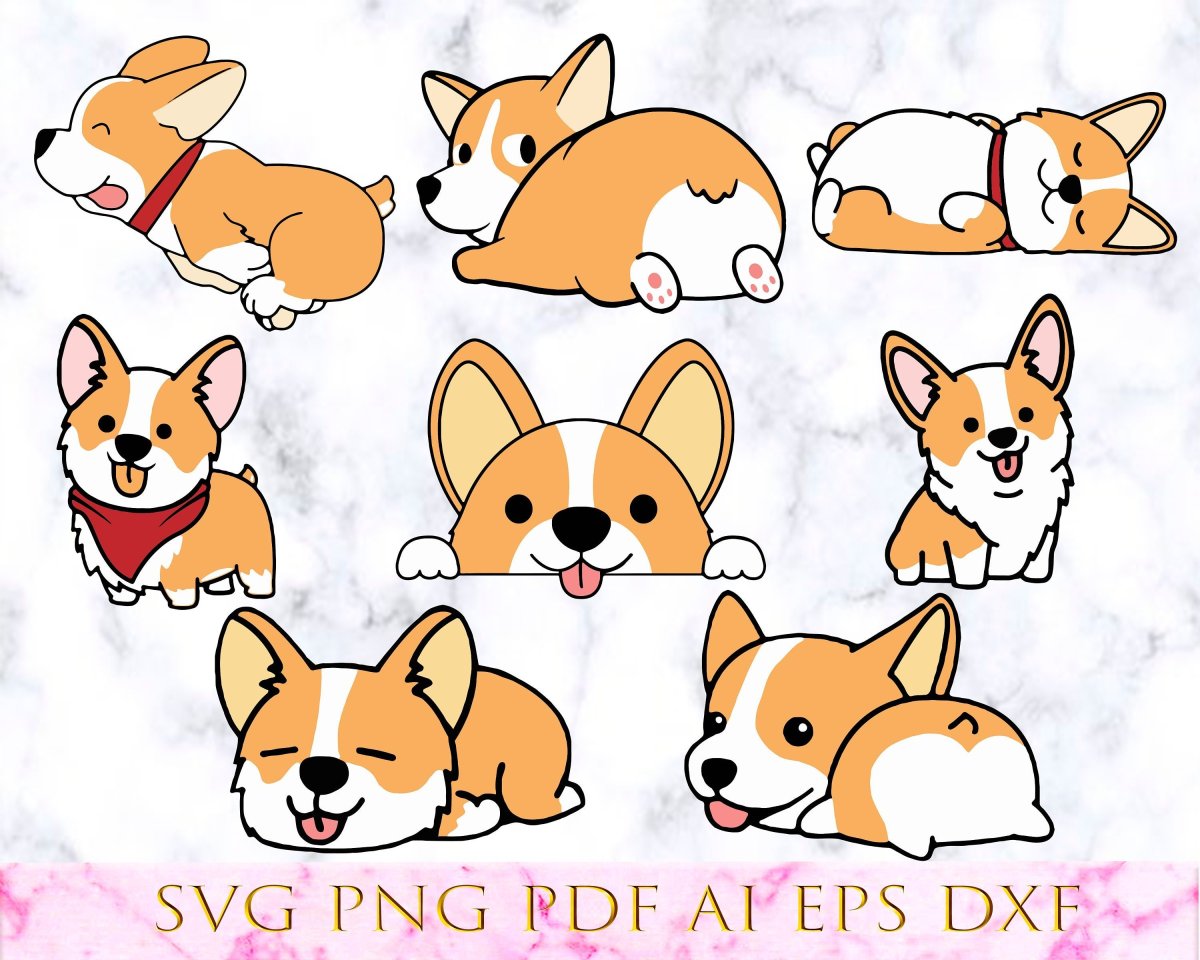 Корги сзади вектор