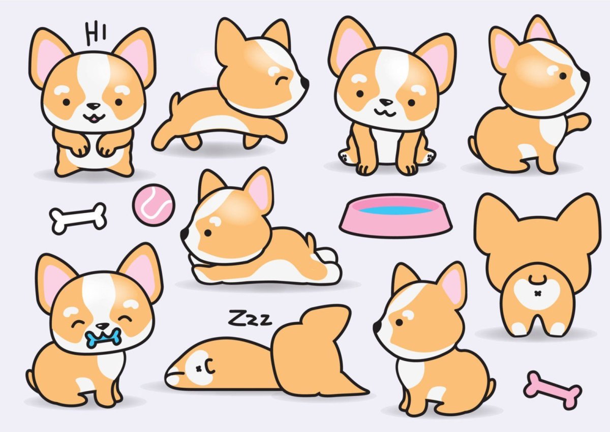 Корги рисуночек миленький