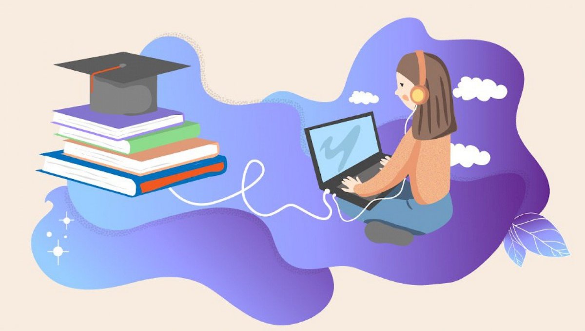 Образование в интернете иллюстрация