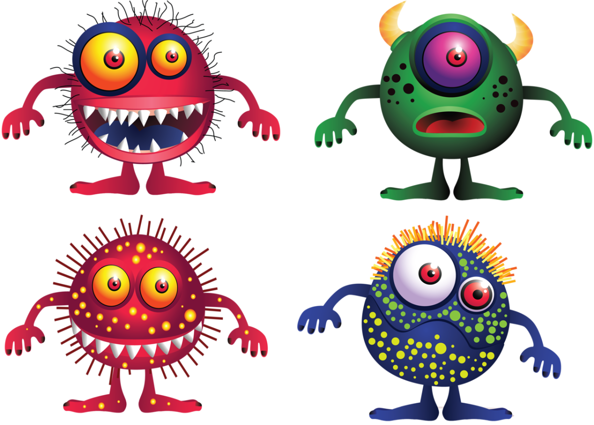 Мультяшные бактерии и вирусы