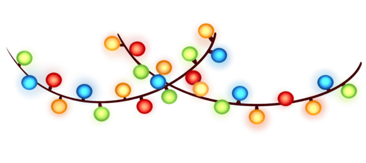 Новогодняя гирлянда на прозрачном фоне