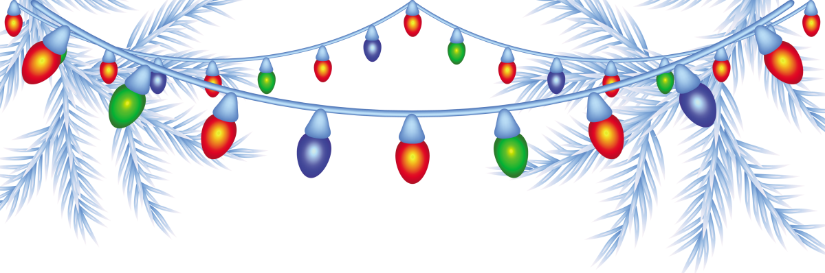 Новогодняя гирлянда на прозрачном фоне