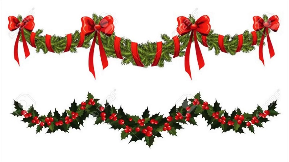 Красная гирлянда без фона