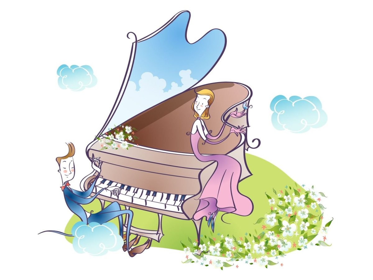 Сказочное пианино иллюстрация