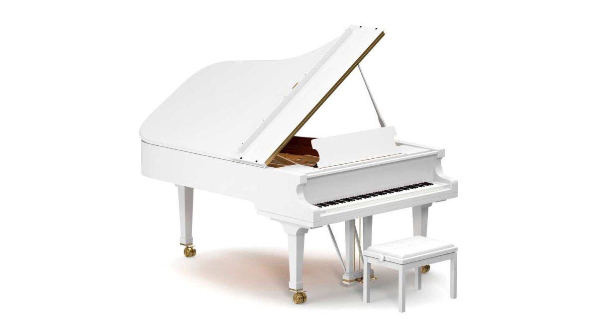 Рояль на белом фоне