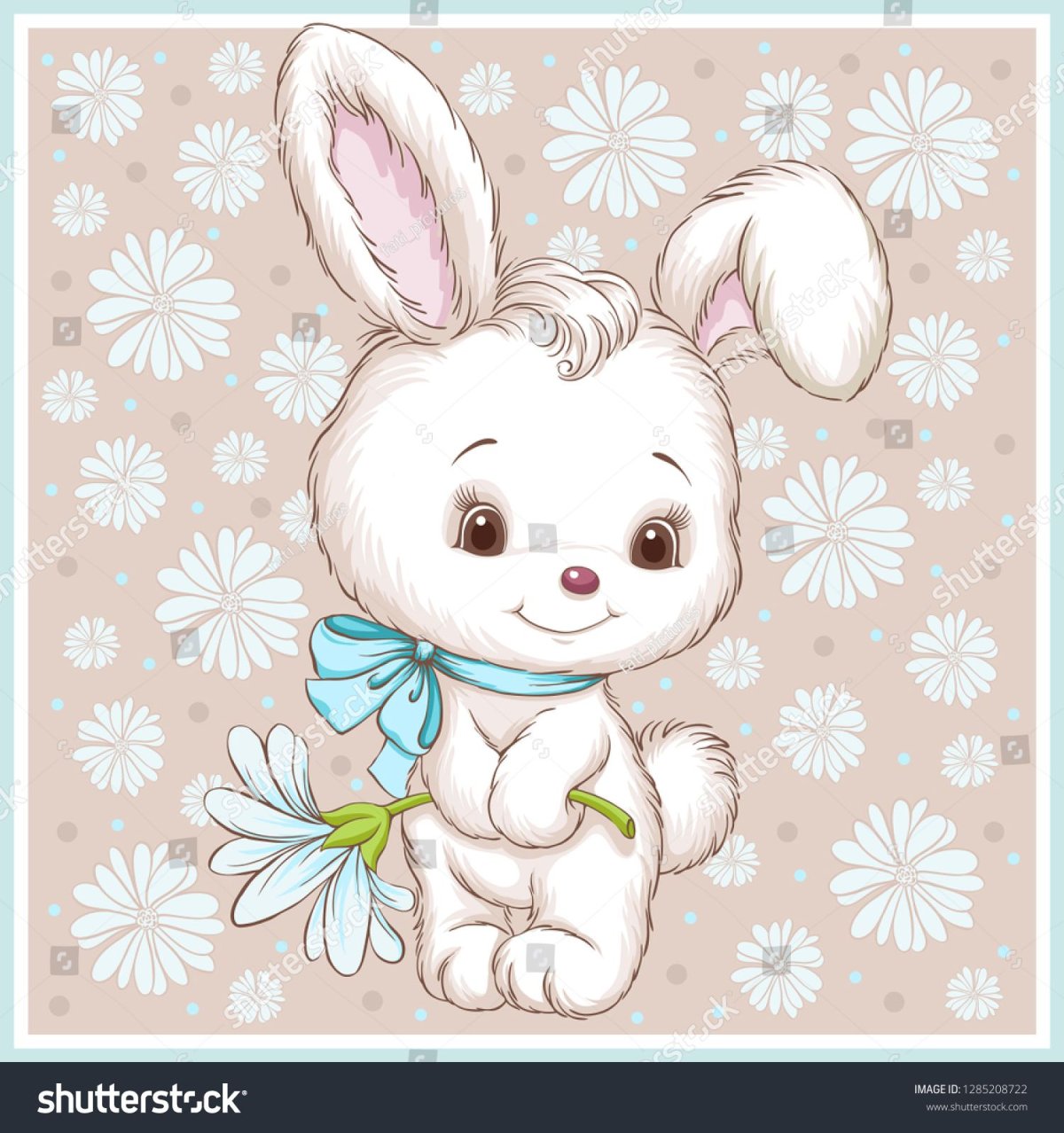 Белый кролик с бантиком