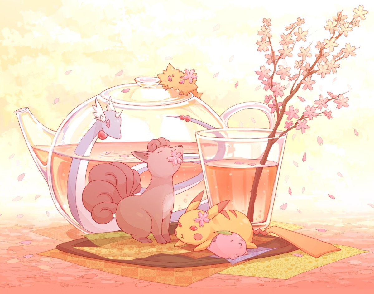 Аниме девушка в кафе