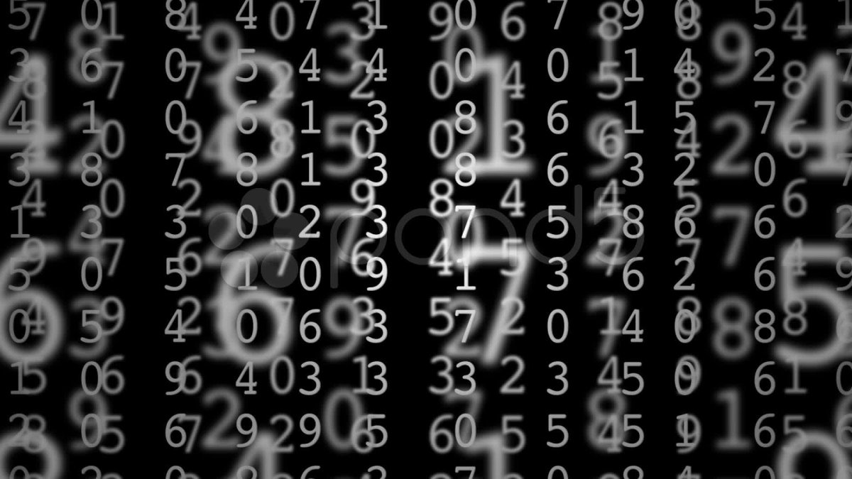 Цифры на черном фоне