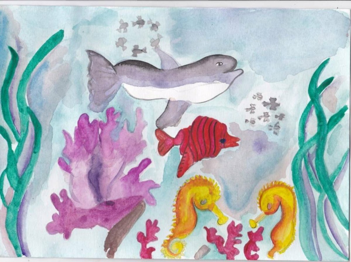 Рисование морские обитатели