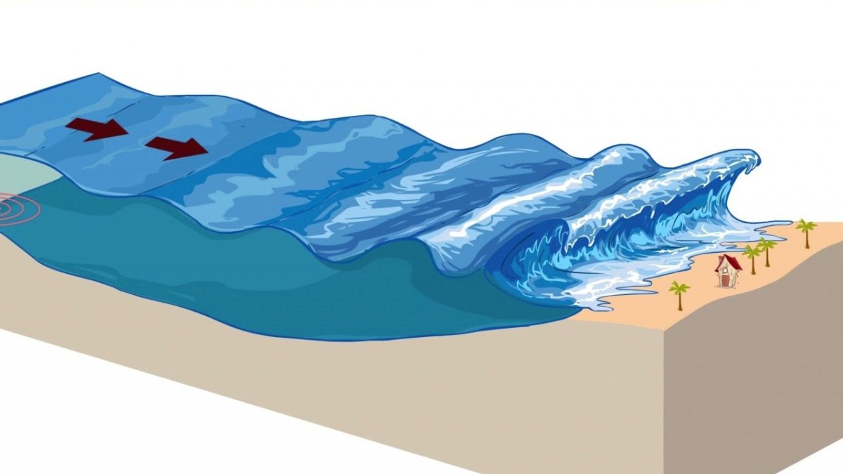 Тихий океан шторм ЦУНАМИ