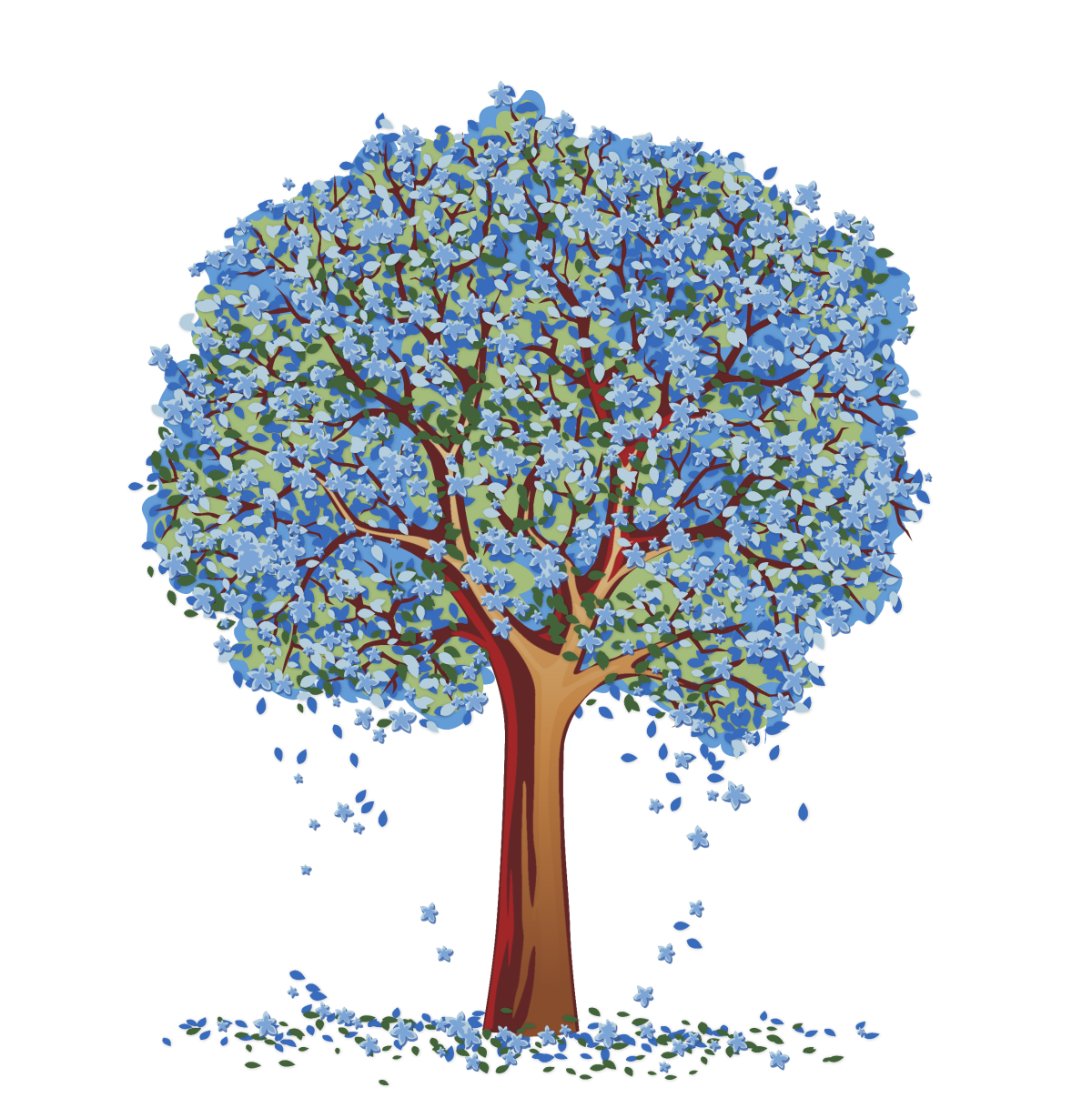 Сказочное дерево на белом фоне