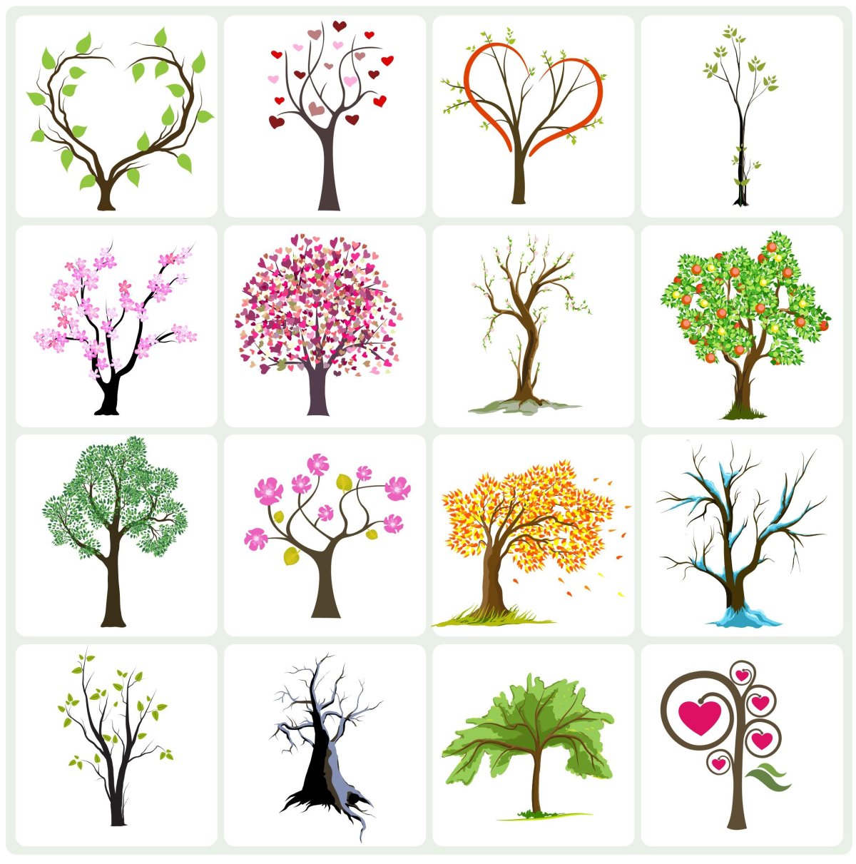 Деревья кусты стилизация детям