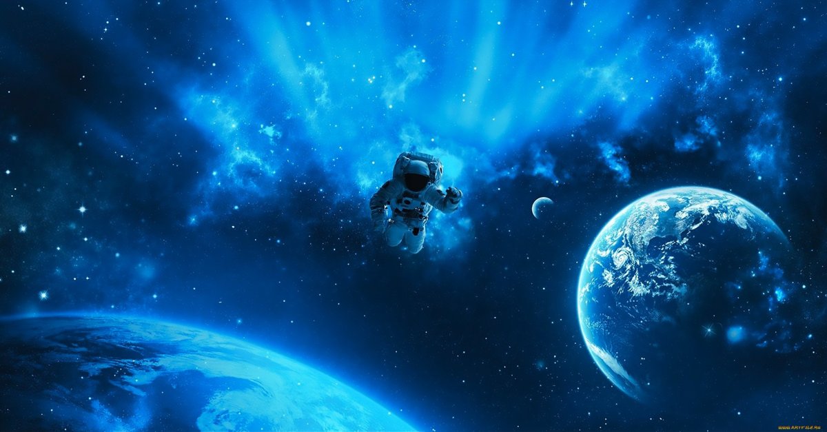 Панорамный рисунок космоса