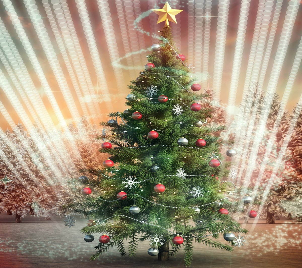 Новогодняя елка с шарами