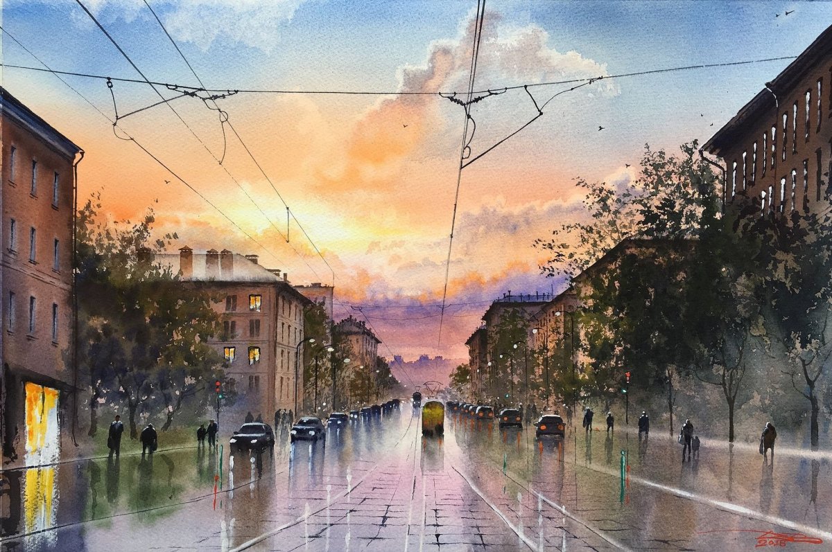 Городской пейзаж Сахарова Игоря