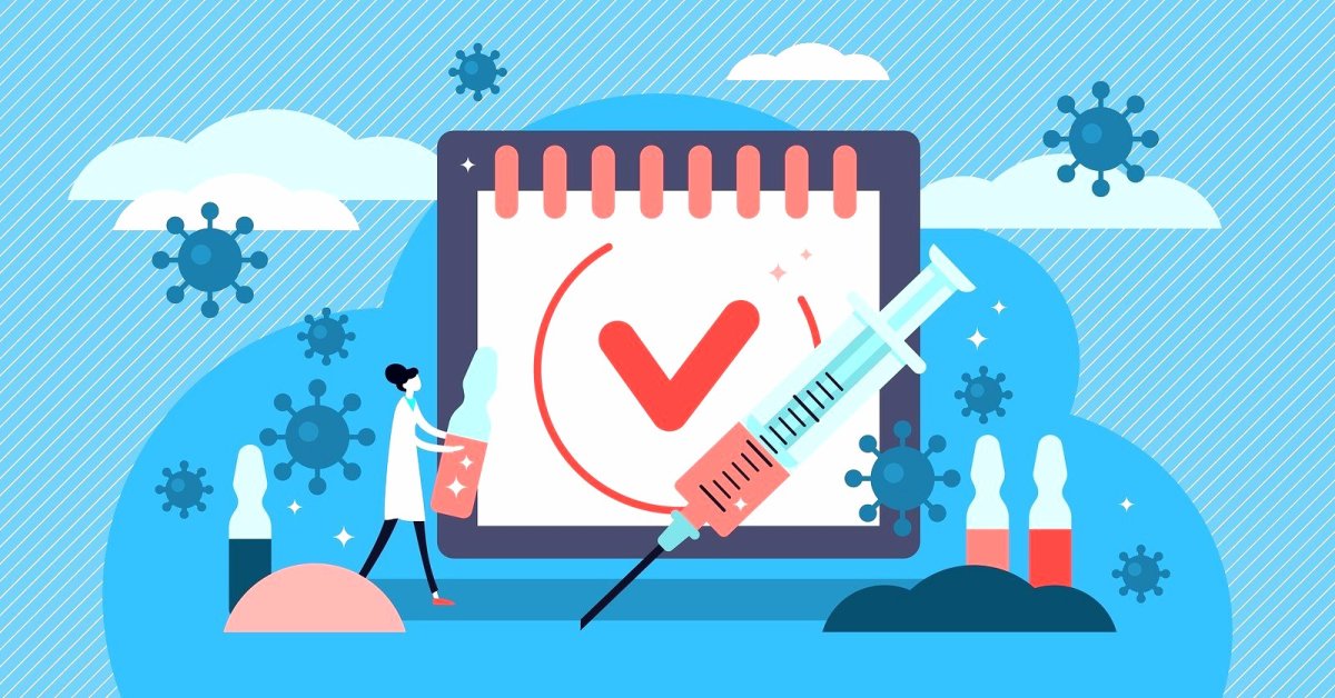 Флэт иллюстрация прививка