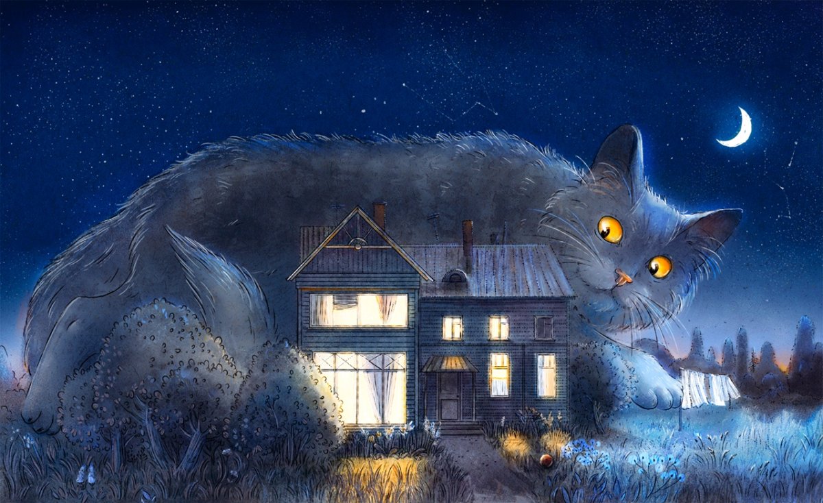 Зима ночь деревня