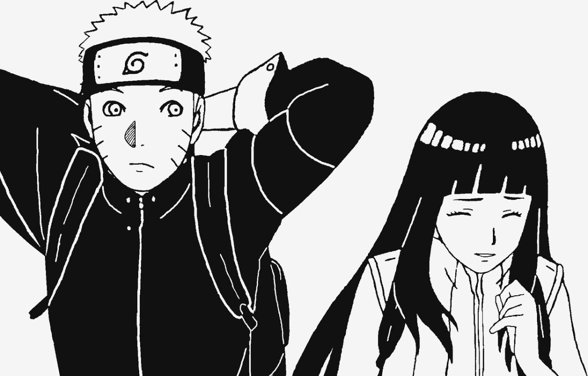 Хината Хьюга черно белый