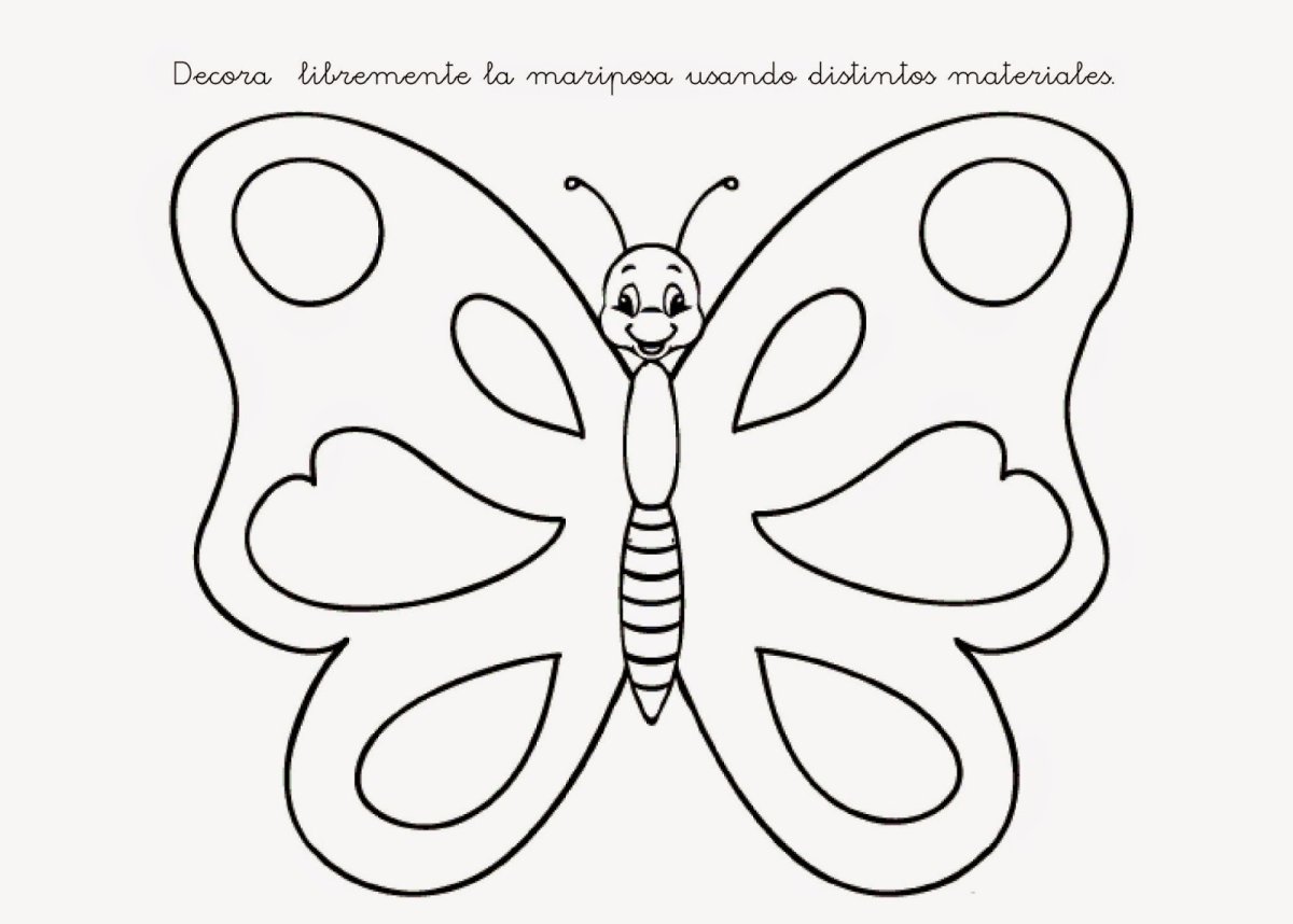 Трафарет бабочка для пластилинографии
