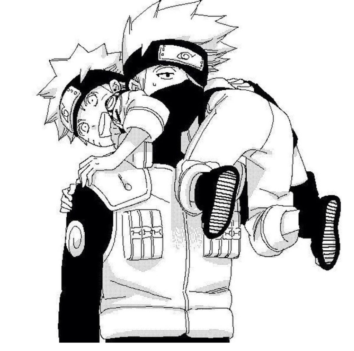 Наруто Какаши черно белый