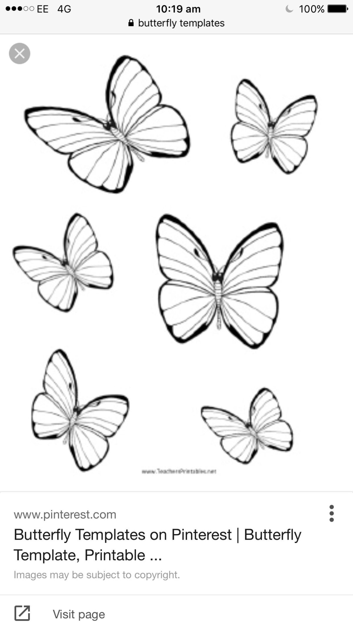 Шаблон бабочек маленькие чёрно белые