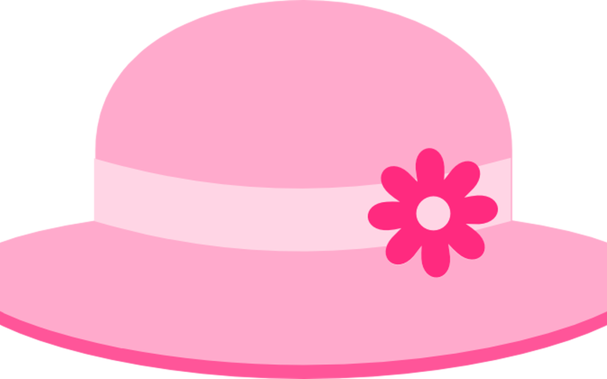 Нарисованная розовая шляпка