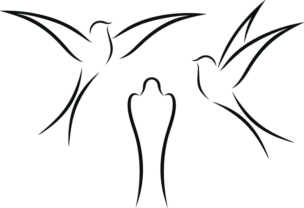 Ласточка схематично рисунок