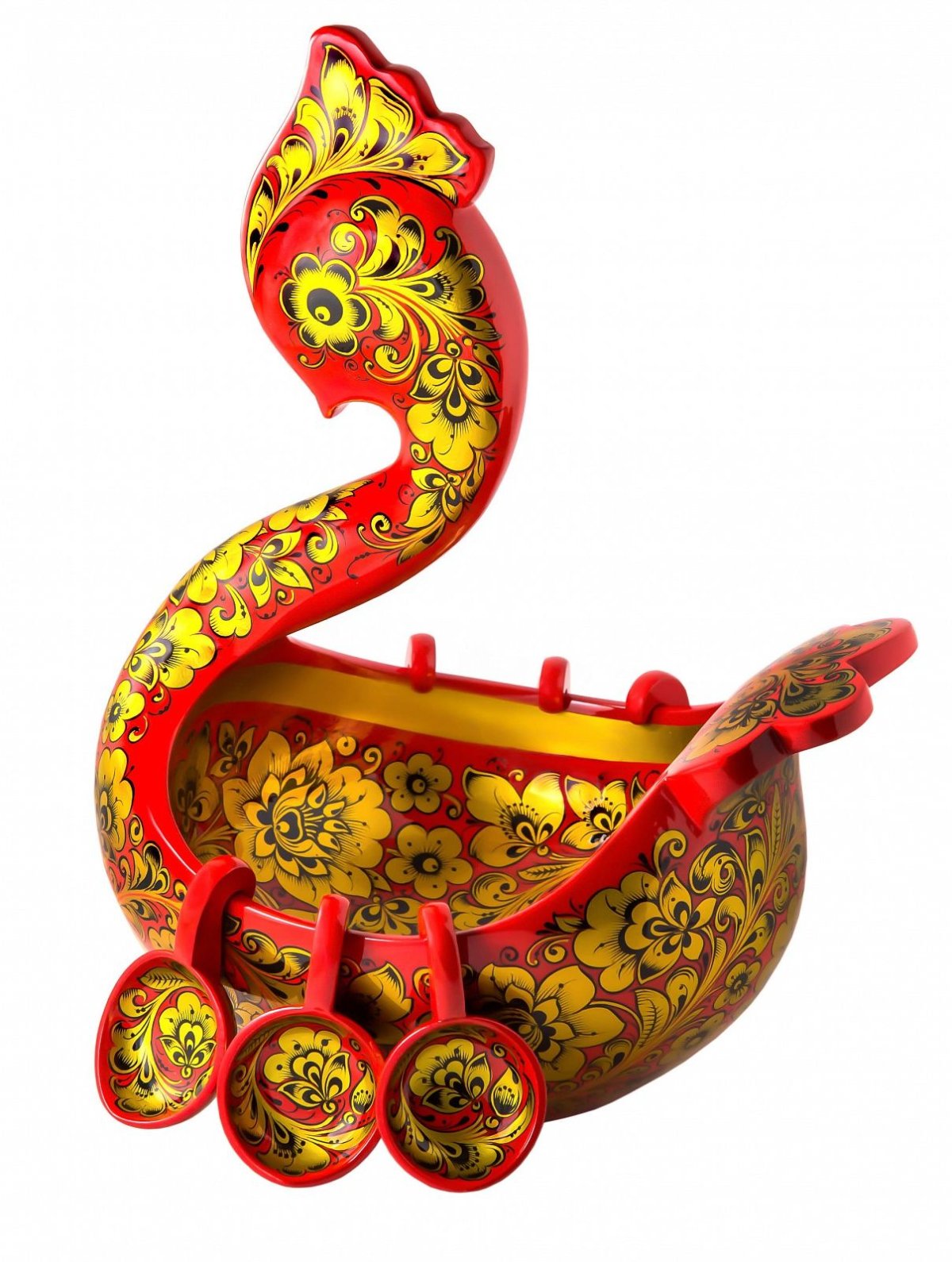 Деревянная миска с ложкой