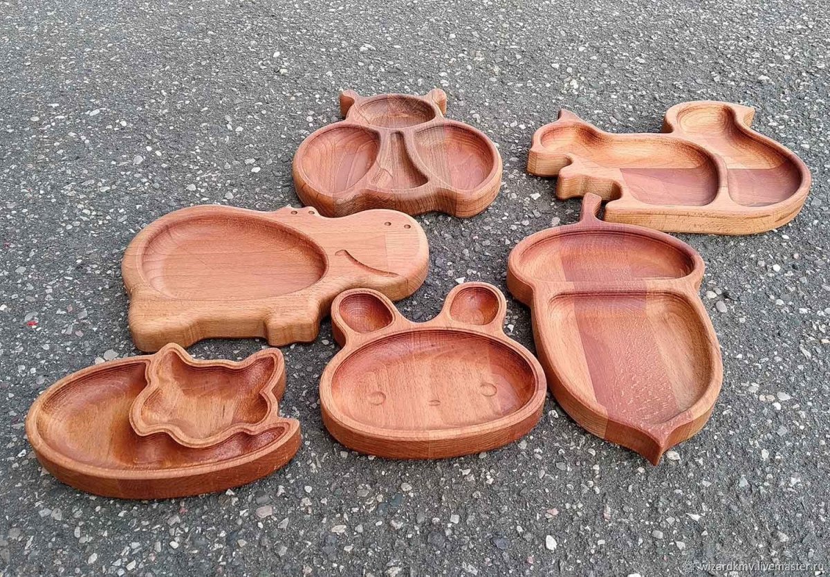 Деревянная посуда вектор