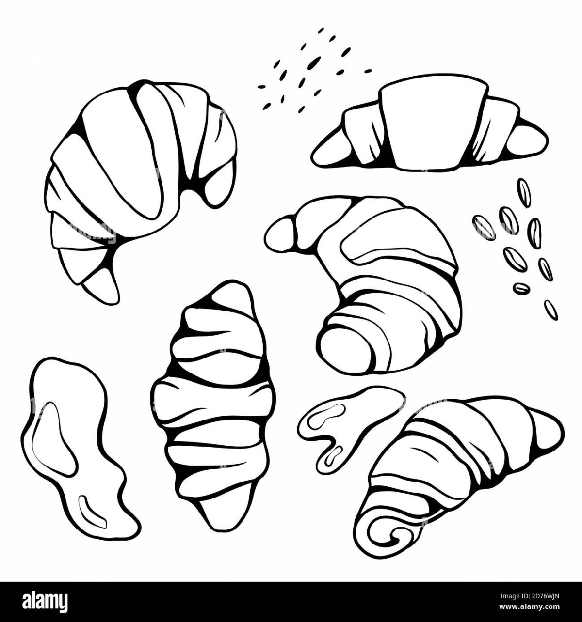 Круассан нарисовать легко