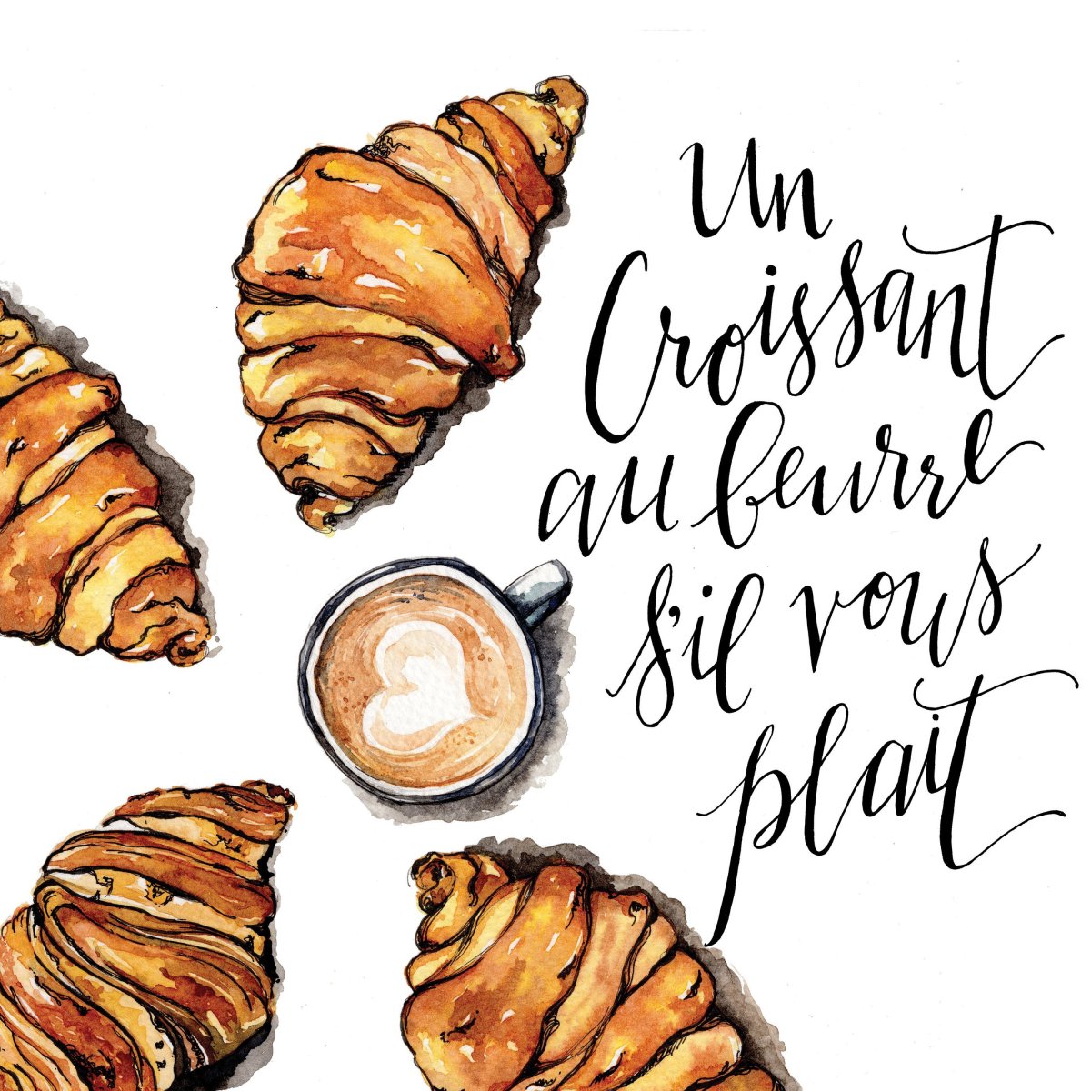 Круассан рисовать