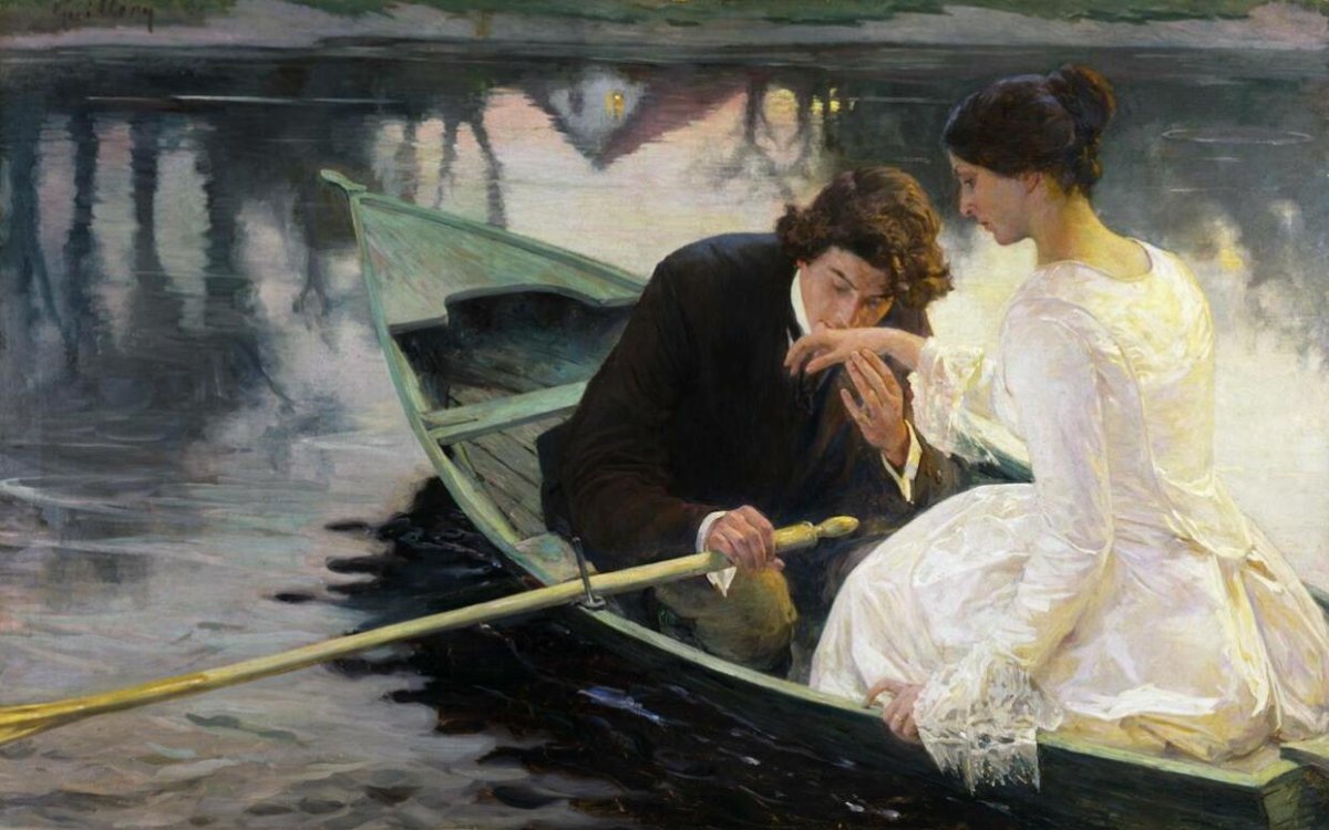 Франц Пауль Гильери в лодке