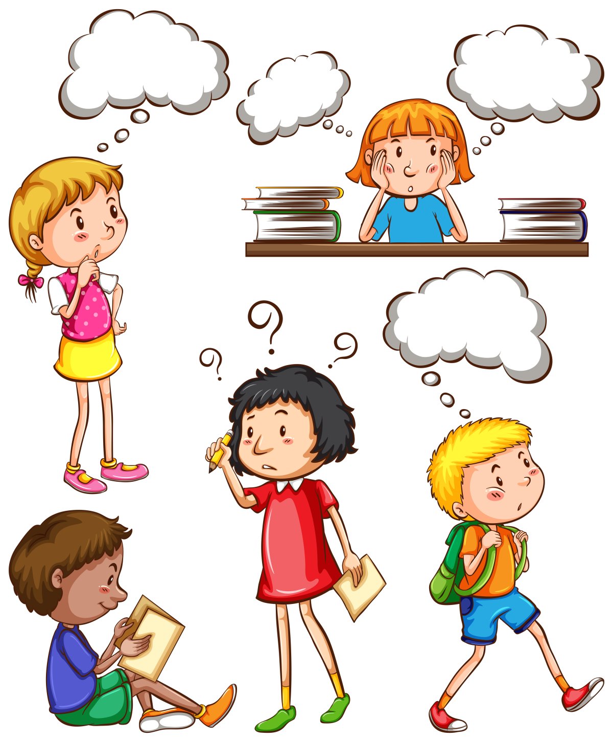 Ребенок рисует и думает