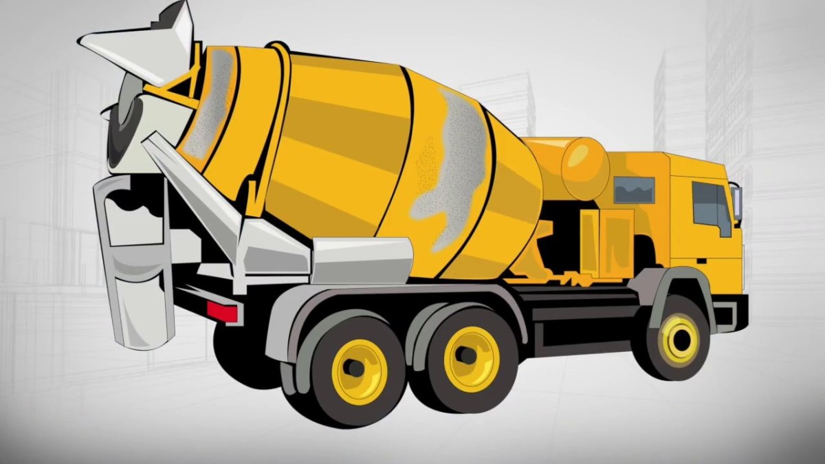 Бетоновоз миксер вектор