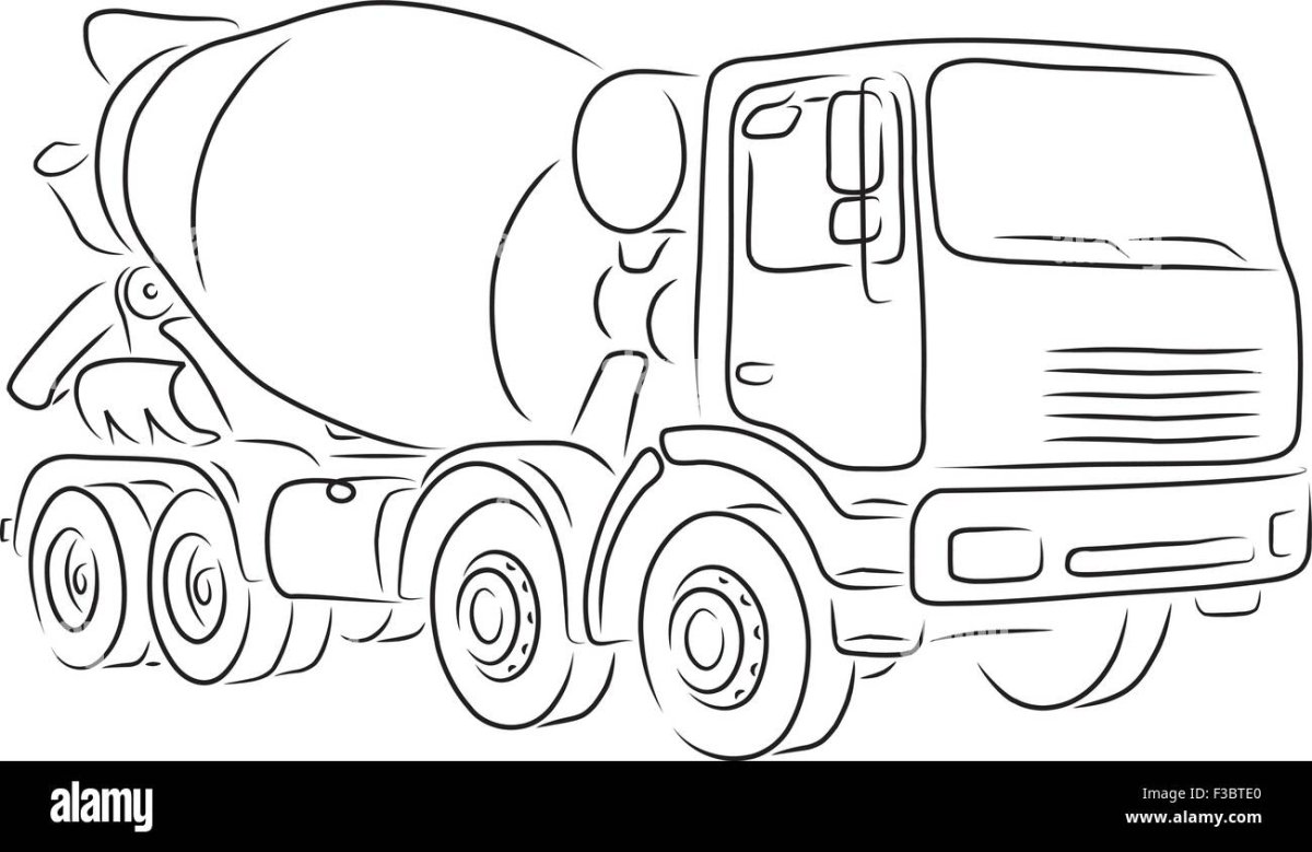 Рисовать КАМАЗ миксер