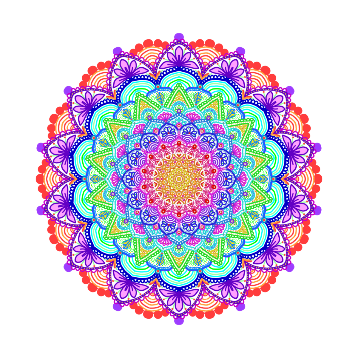 Мандала на белом фоне