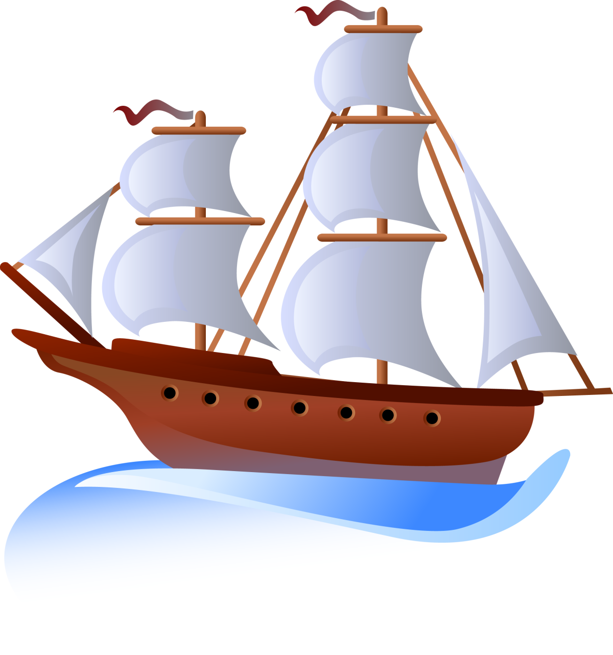 Корабль мультяшный на прозрачном фоне