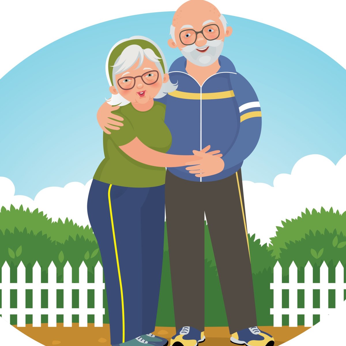 Пенсионеры иллюстрация