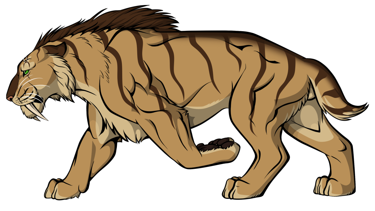 Смилодон арт Саблезубый тигр