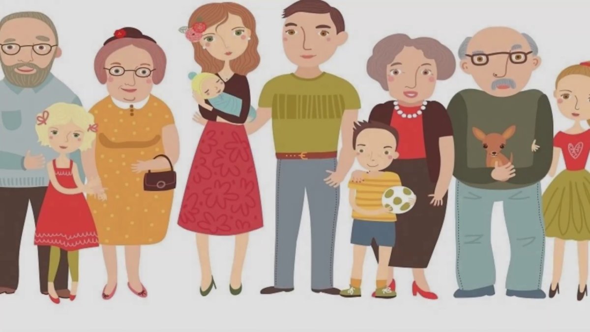 Семья бабушка дедушка родители и дети