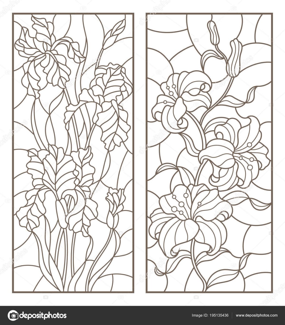 Трафарет для витража Фламинго