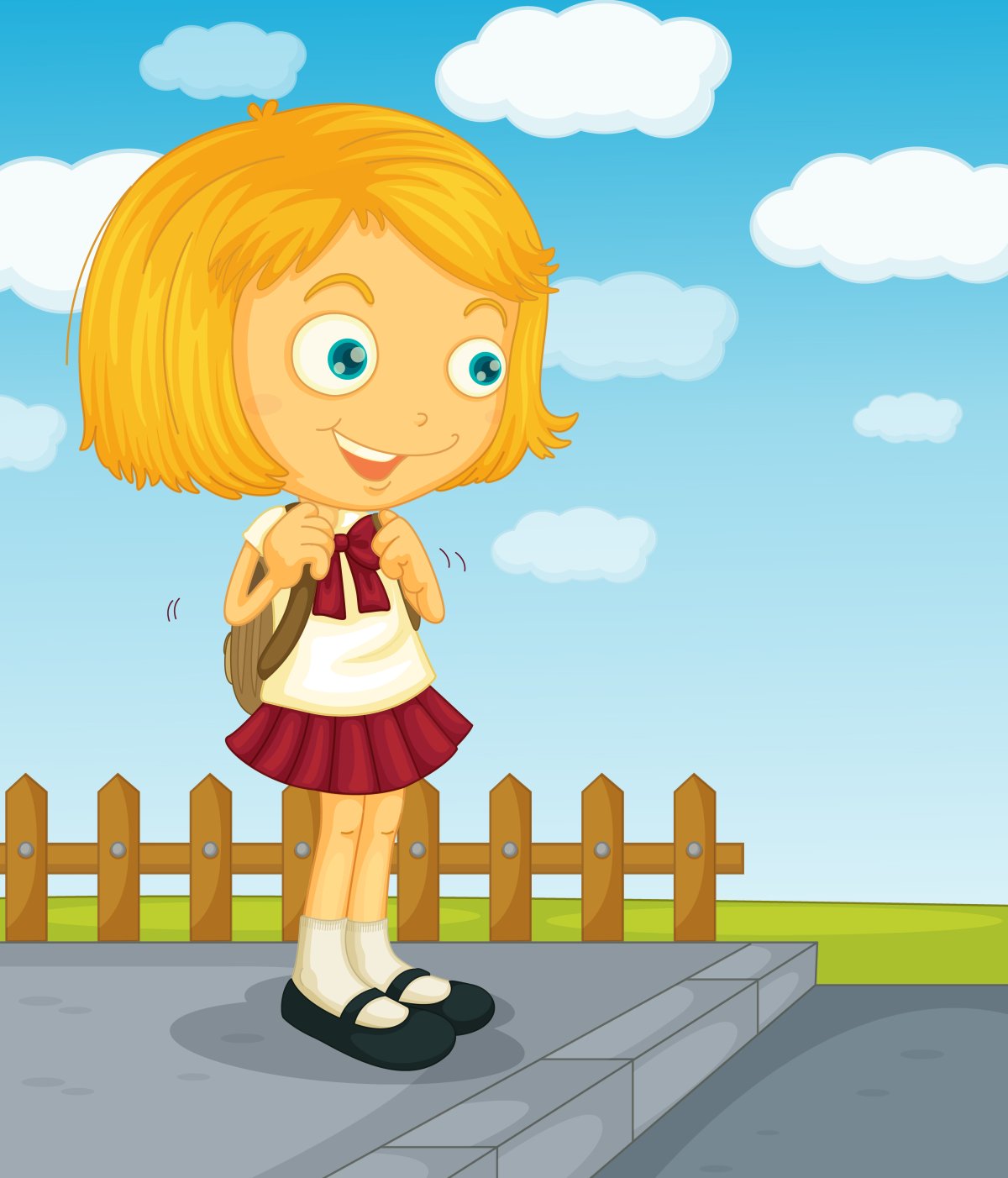 Девочка идет в школу рисунок