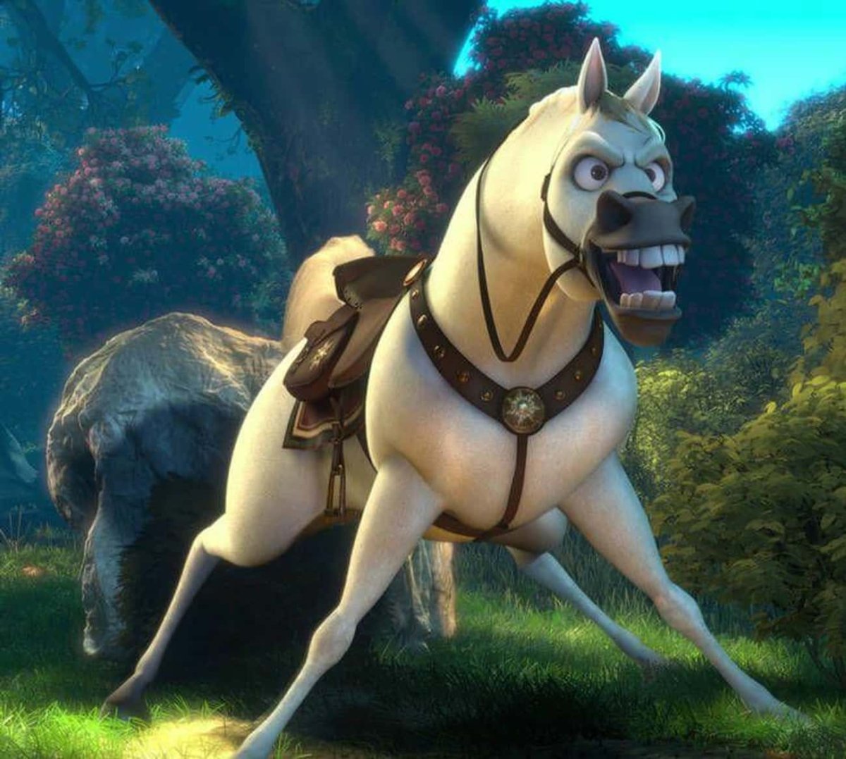 Конь Максимус улыбается