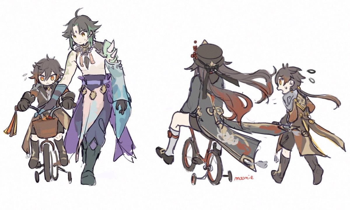 Сяо и ху Тао Геншин Импакт арт