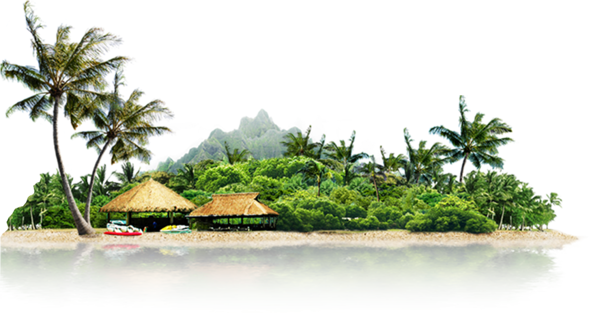 Остров на белом фоне